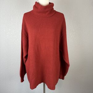 Free People Softly Structured Tunic Knit Oversized Sweater Size M Brick Red